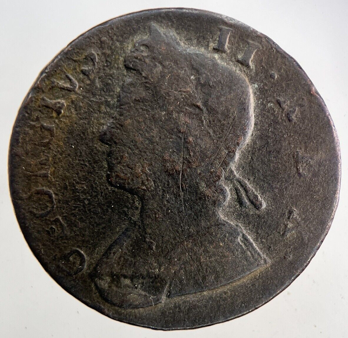 1737 George II 2nd Half-Penny Coin | Fine Collectable Grade