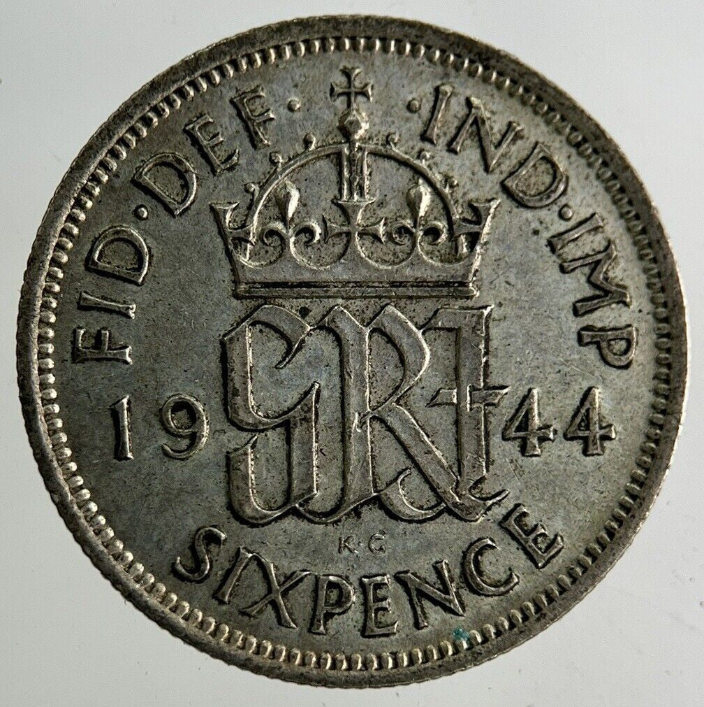 1944 George VI Sixpence Silver Coin | Very High Grade