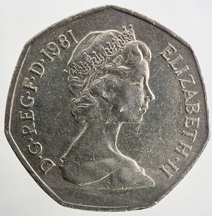 1981 Elizabeth II 2nd 50p 50 Fifty - Pence Coin | Very High Grade