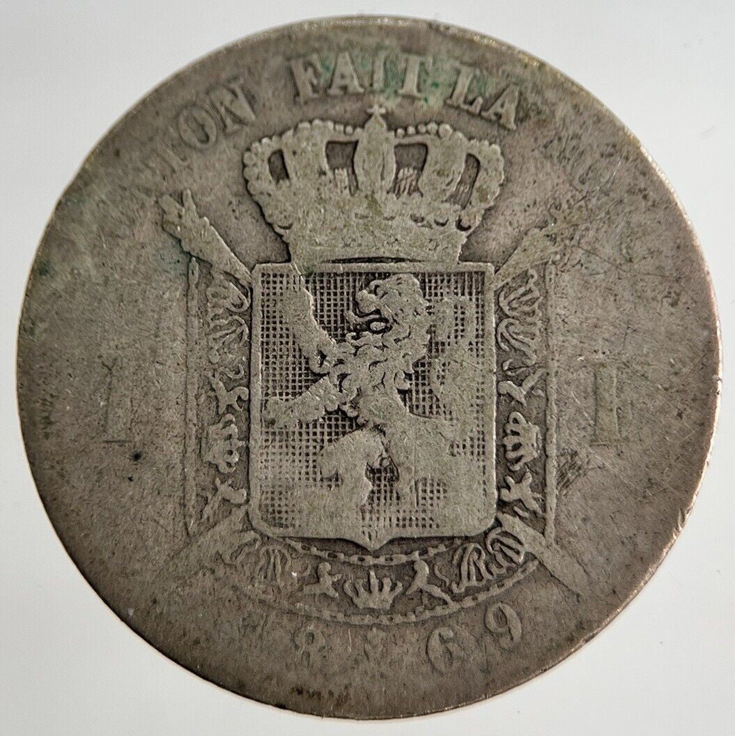1869 Belgium 1 One Franc Silver Coin | Collectable Grade | a8422