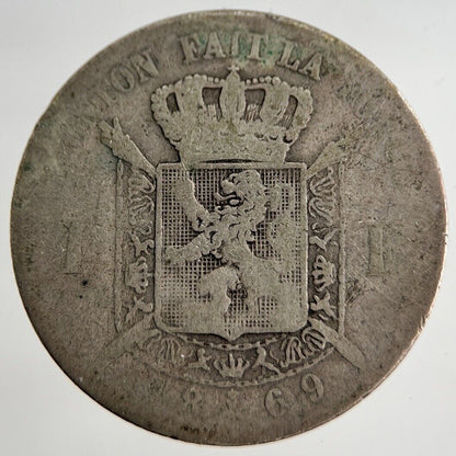 1869 Belgium 1 One Franc Silver Coin | Collectable Grade | a8422