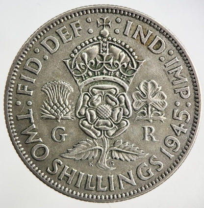 1945 George VI One Florin Silver Coin | Fine Collectable Grade