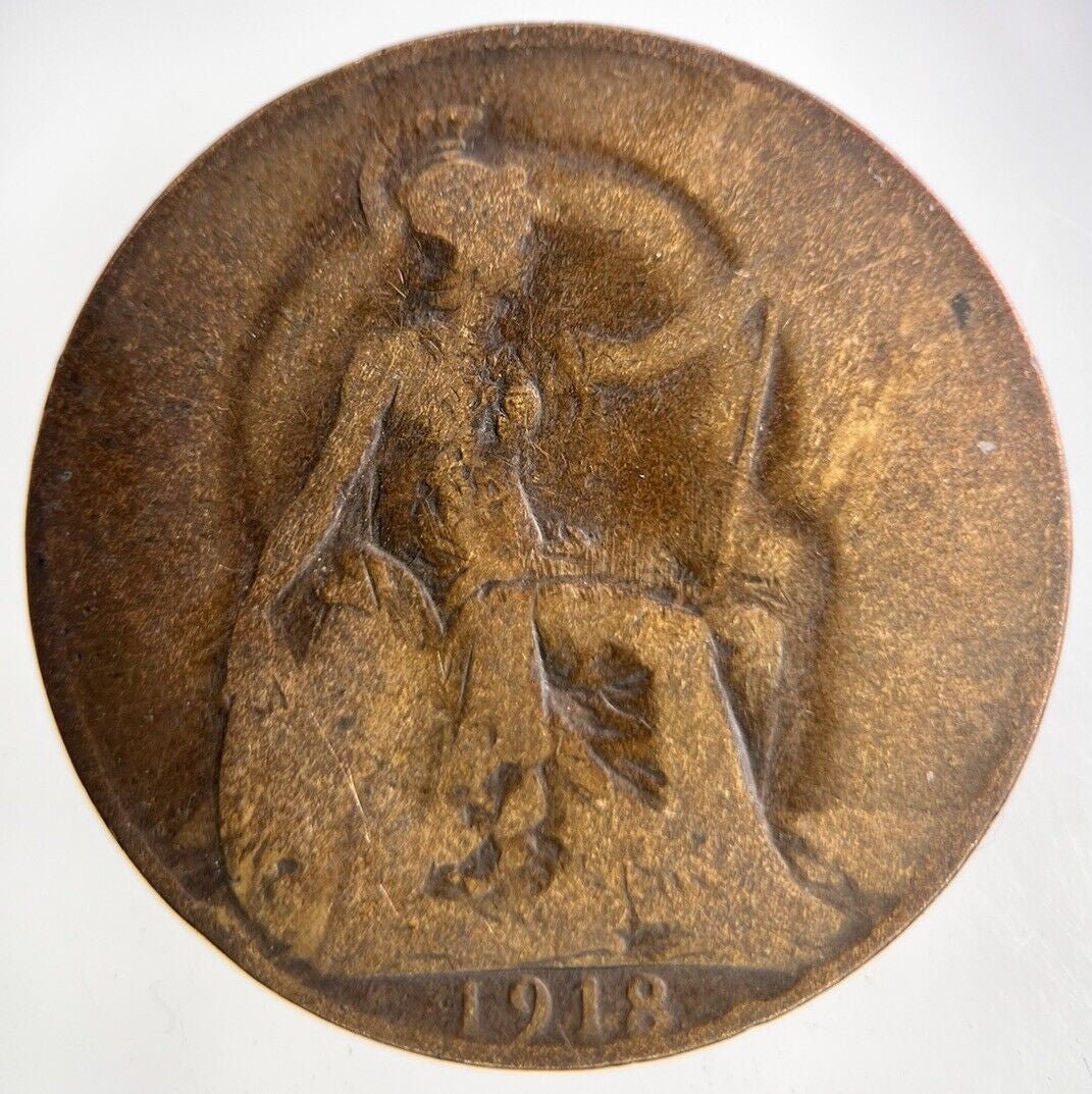 1918 - H George V One Penny Coin | Fair Grade