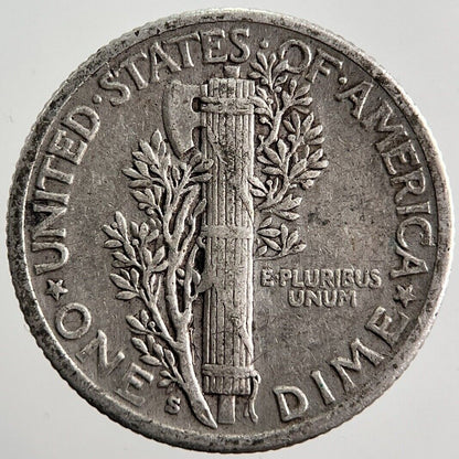 1941-S US USA Mercury Dime Silver Coin | Fine Collectable Grade
