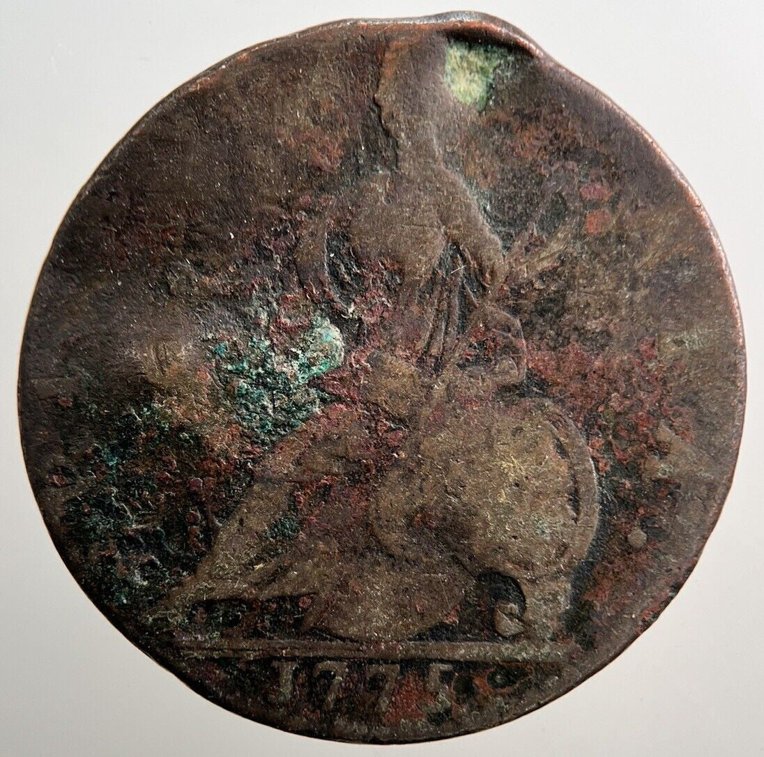 1775 George III 3rd Half - Penny Coin | Collectable Grade | a3836