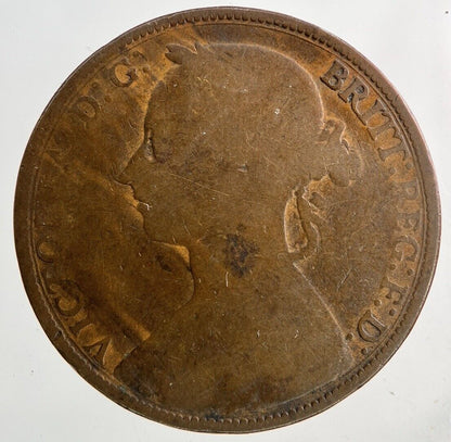 1885 Victoria One Penny Coin | Fair Grade