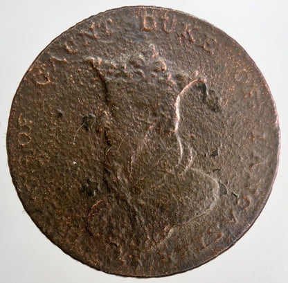 1792 Duke Of Lancaster Half - Penny Token | Collectable Grade | a6543