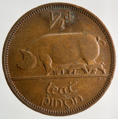 1953 Irish Half - Penny Pig Coin | Fine Collectable Grade