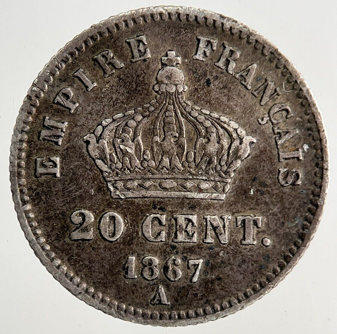 1867 France 20 Centimes Silver Coin | Fine Collectable Grade