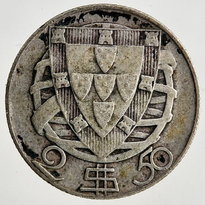 1943 Portugal 2.5 Escudos Silver Coin | Fine Collectable Grade