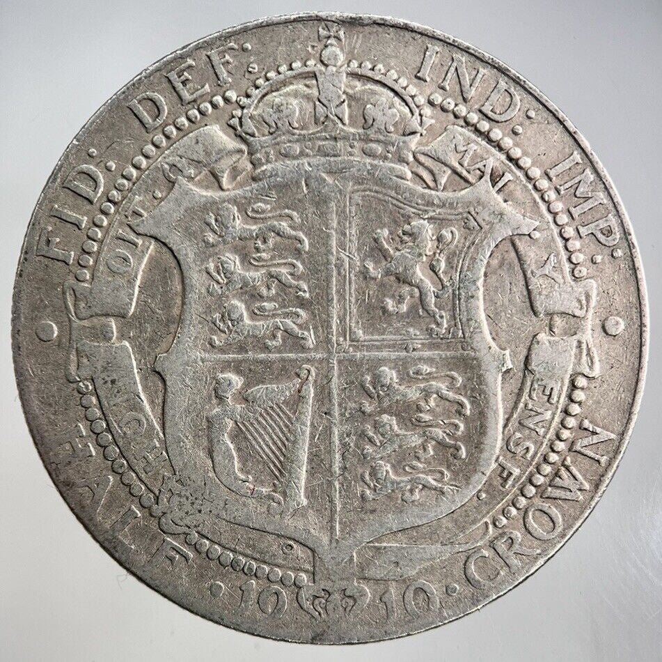 1910 Edward VII Half - Crown Silver Coin | Fine Collectable Grade