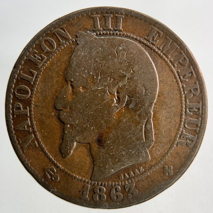 1863 France 5 Centimes Coin | Collectable Grade