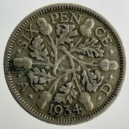 1934 George V Sixpence Silver Coin | Collectable Grade