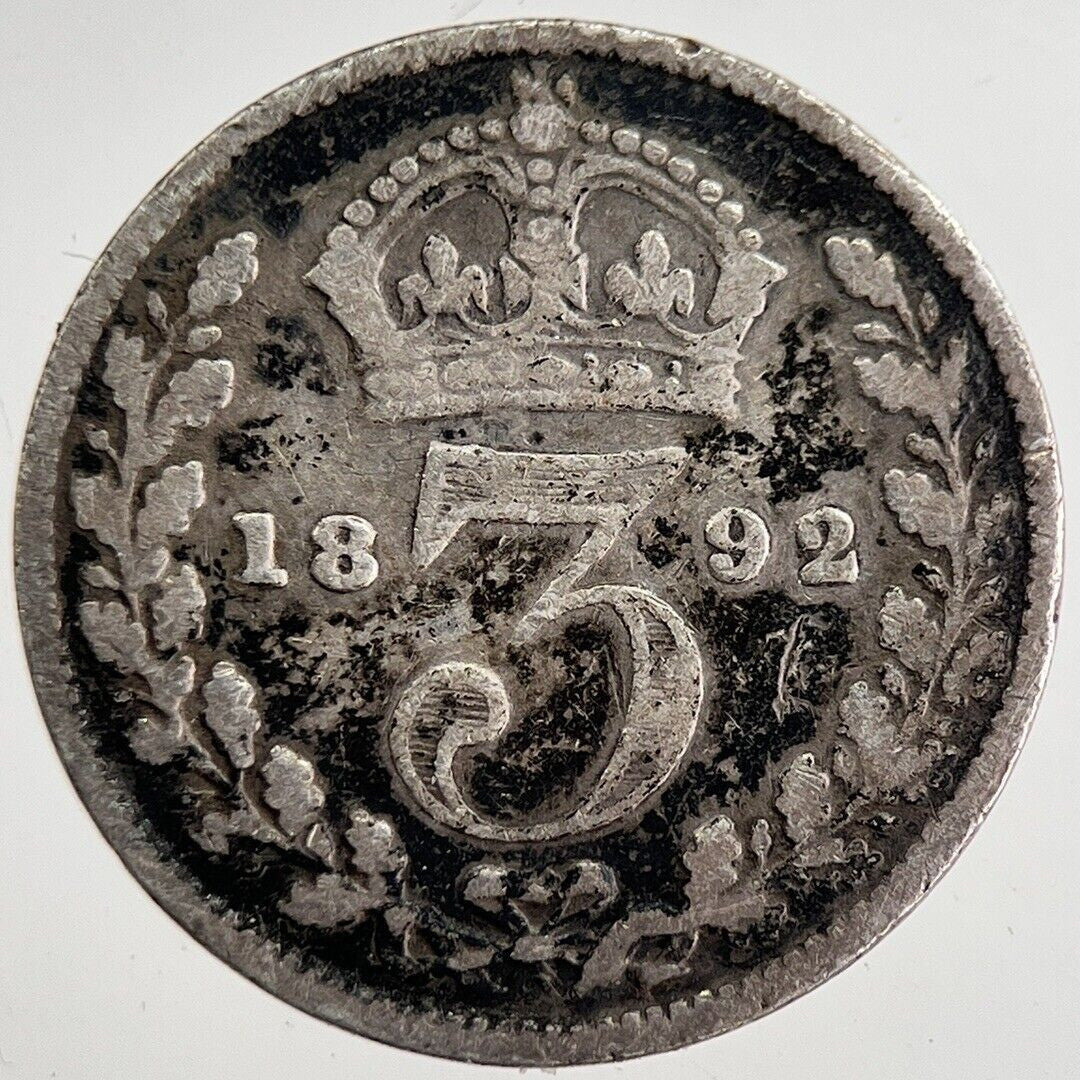 1892 Victoria Threepence Silver Coin | Collectable Grade | a8851