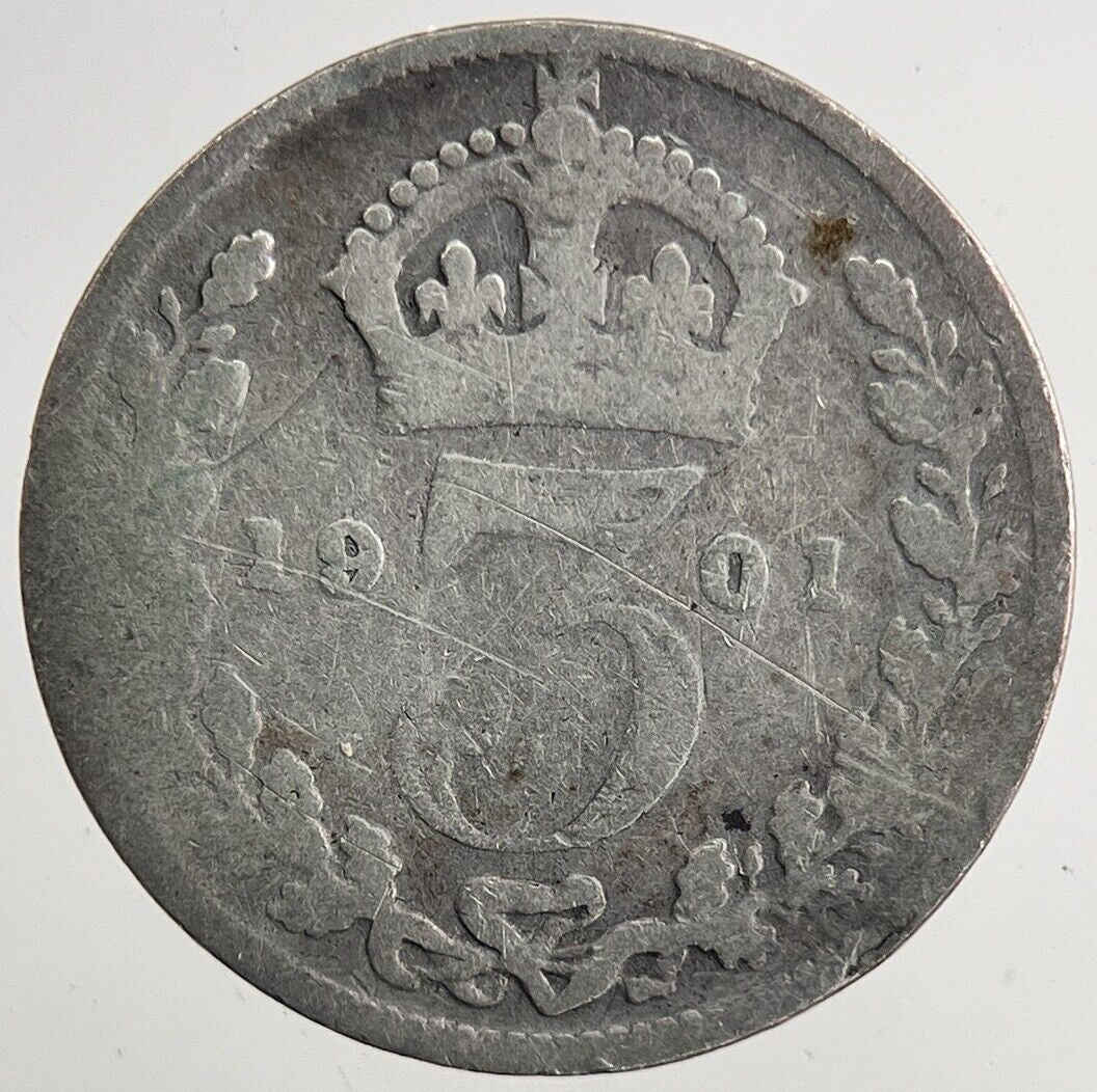 1901 Victoria Threepence Silver Coin | Collectable Grade | a5591