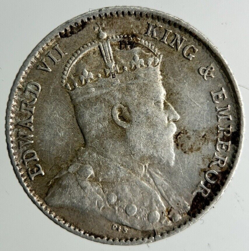 1910 Malaya Settlement Straits 5 Cents Silver Coin | Fine Collectable Grade