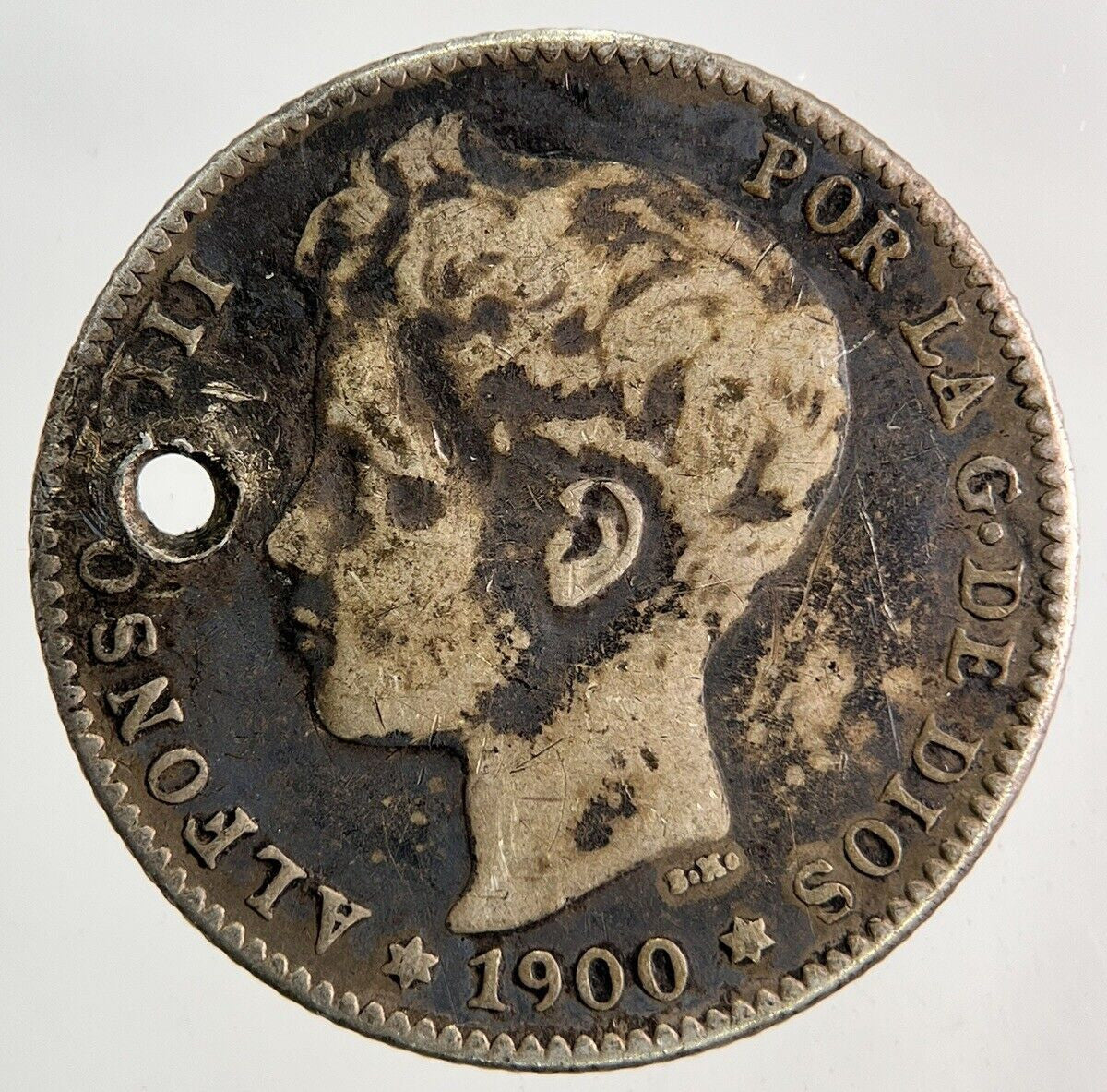 1900 Spain Una 1 Peseta Silver Coin | Collectable Grade