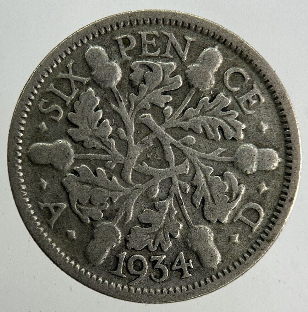 1934 George V Sixpence Silver Coin | Collectable Grade