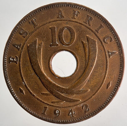 1942 East Africa 10 Ten Cents Coin | Fine Collectable Grade | a9928