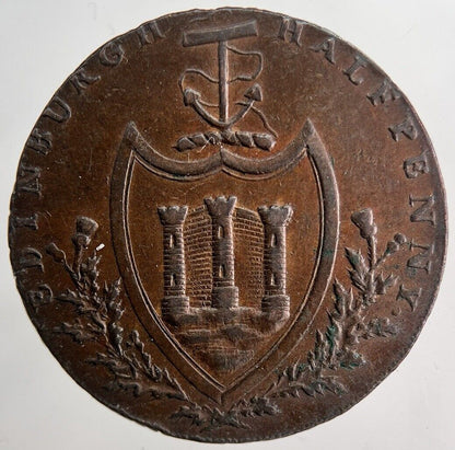 1791 Edinburgh Half-Penny Token Coin | Very High Grade | a6521