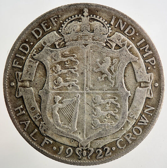 1922 George V Half - Crown Silver Coin | Collectable Grade | a8122