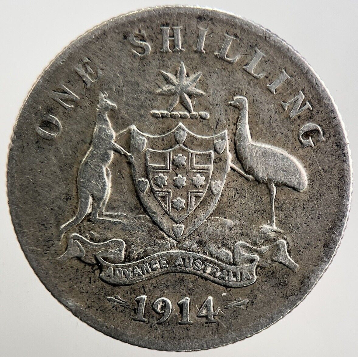 1914 Australia One Shilling Silver Coin | Collectable Grade | a3796
