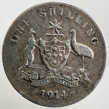 1914 Australia One Shilling Silver Coin | Collectable Grade | a3796
