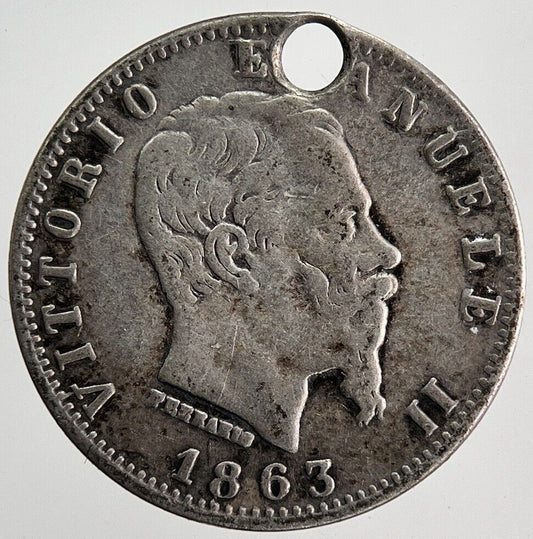 1863 Italy 20 Centesimi Silver Coin | Fine Collectable Grade | a6235