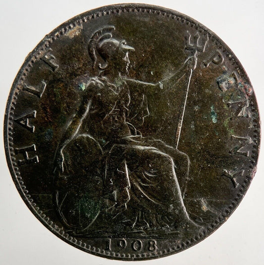 1908 Edward VII Half-Penny Coin | Fine Collectable Grade