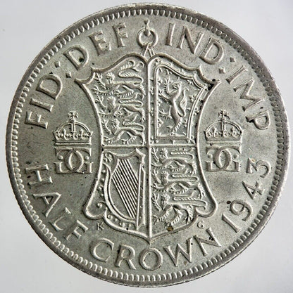 1943 George VI Half - Crown Silver Coin | Very High Grade