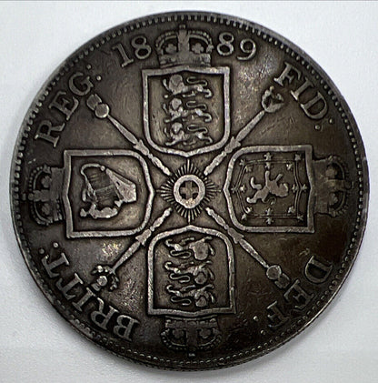1889 Victoria Double - Florin | British Silver Coin | Collectable Grade | a1265