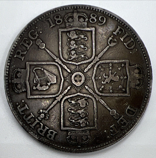 1889 Victoria Double - Florin | British Silver Coin | Collectable Grade | a1265