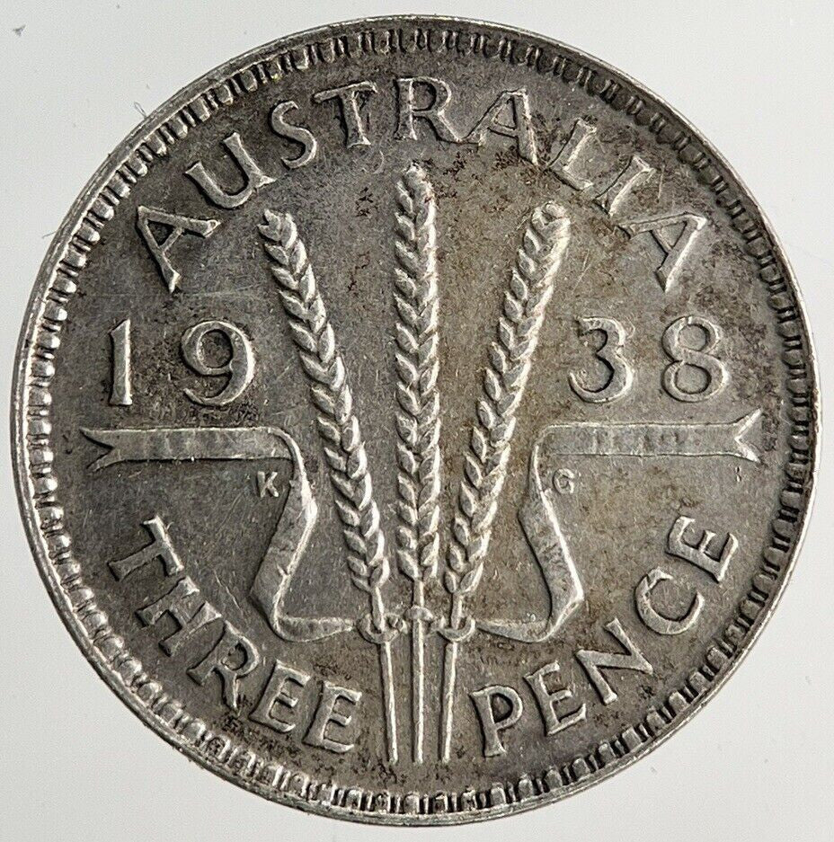 1938 Australia Threepence Silver Coin | Fine Collectable Grade