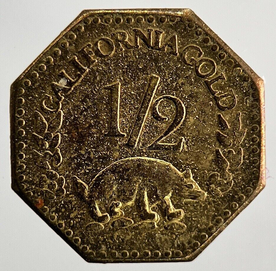 Souvenir 1855 US California Gold Plated 1/2 Token Coin | Collectable Grade