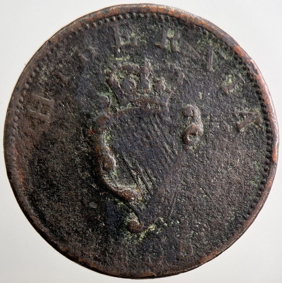 1805 George III Hibernia Half - Penny Coin | Fair Grade | a3776