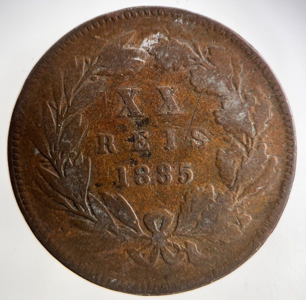 1885 Portugal XX 20 Reis Coin | Collectable Grade