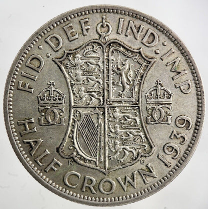 1939 George VI Half - Crown Silver Coin | Fine Collectable Grade