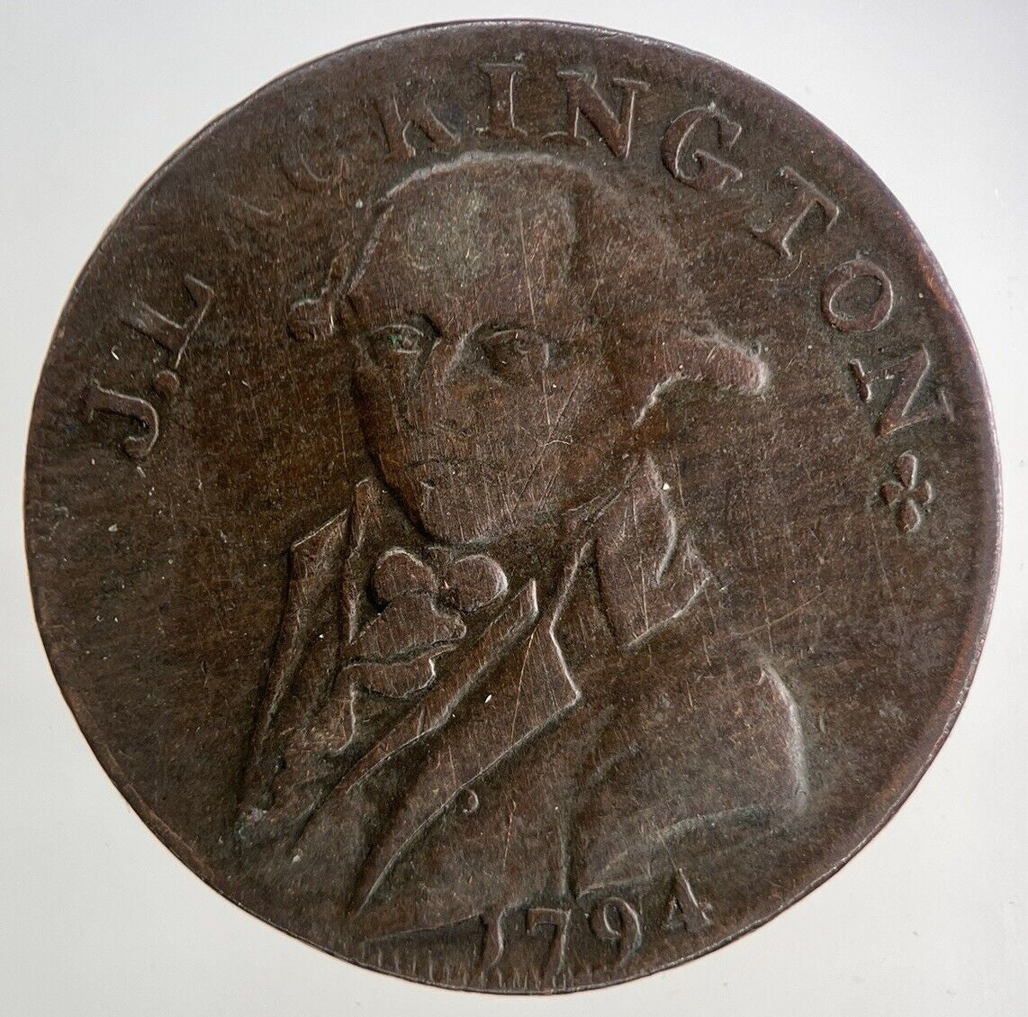 1794 J Lackington Half - Penny Token Coin | Collectable Grade