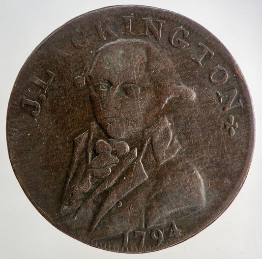 1794 J Lackington Half - Penny Token Coin | Collectable Grade