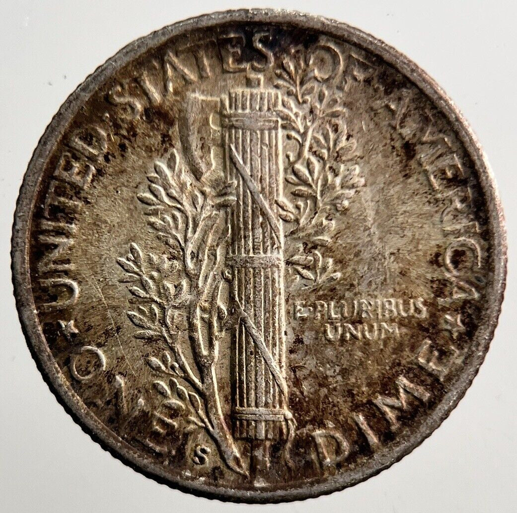 1945 - S US USA Mercury Dime Silver Coin | Very High Grade | a3738