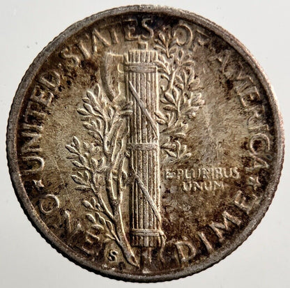 1945 - S US USA Mercury Dime Silver Coin | Very High Grade | a3738