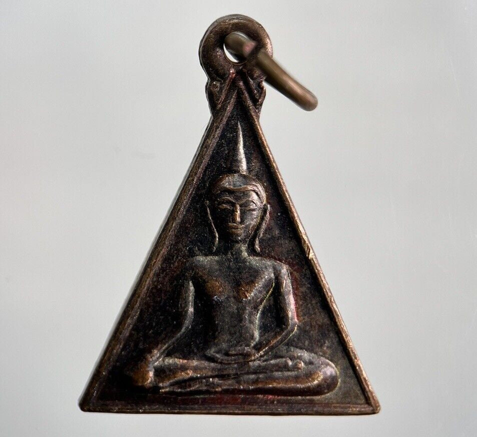 Old Vintage Thailand Buddha Necklace Charm Pendant Coin | Height 2.5cm | a536