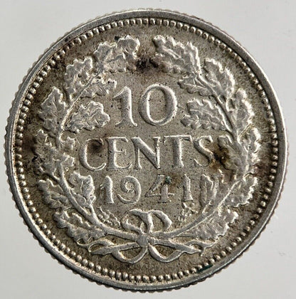 1941 Netherlands 10 Cents Silver Coin | Fine Collectable Grade