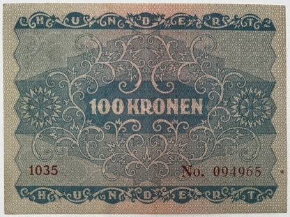 Old Vintage Austria 100 Kronen Banknote | Collectable Grade
