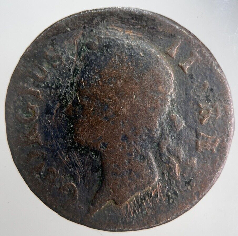 1742 George II Irish Hibernia Half - Penny Coin | Collectable Grade | a4518