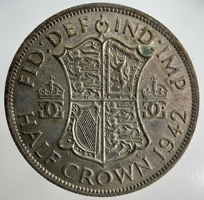 1942 George VI Half - Crown Silver Coin | Fine Collectable Grade