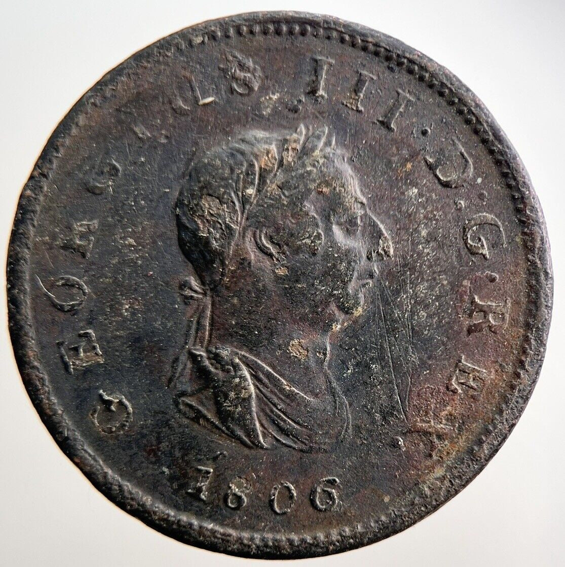 1806 George III Half - Penny Coin | Collectable Grade | a3690