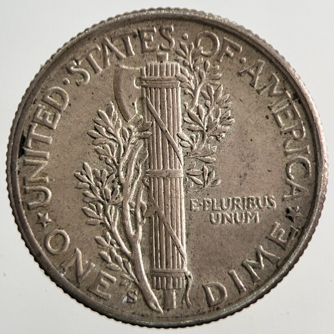 1943 - S US USA Mercury Dime Silver Coin | Very High Grade