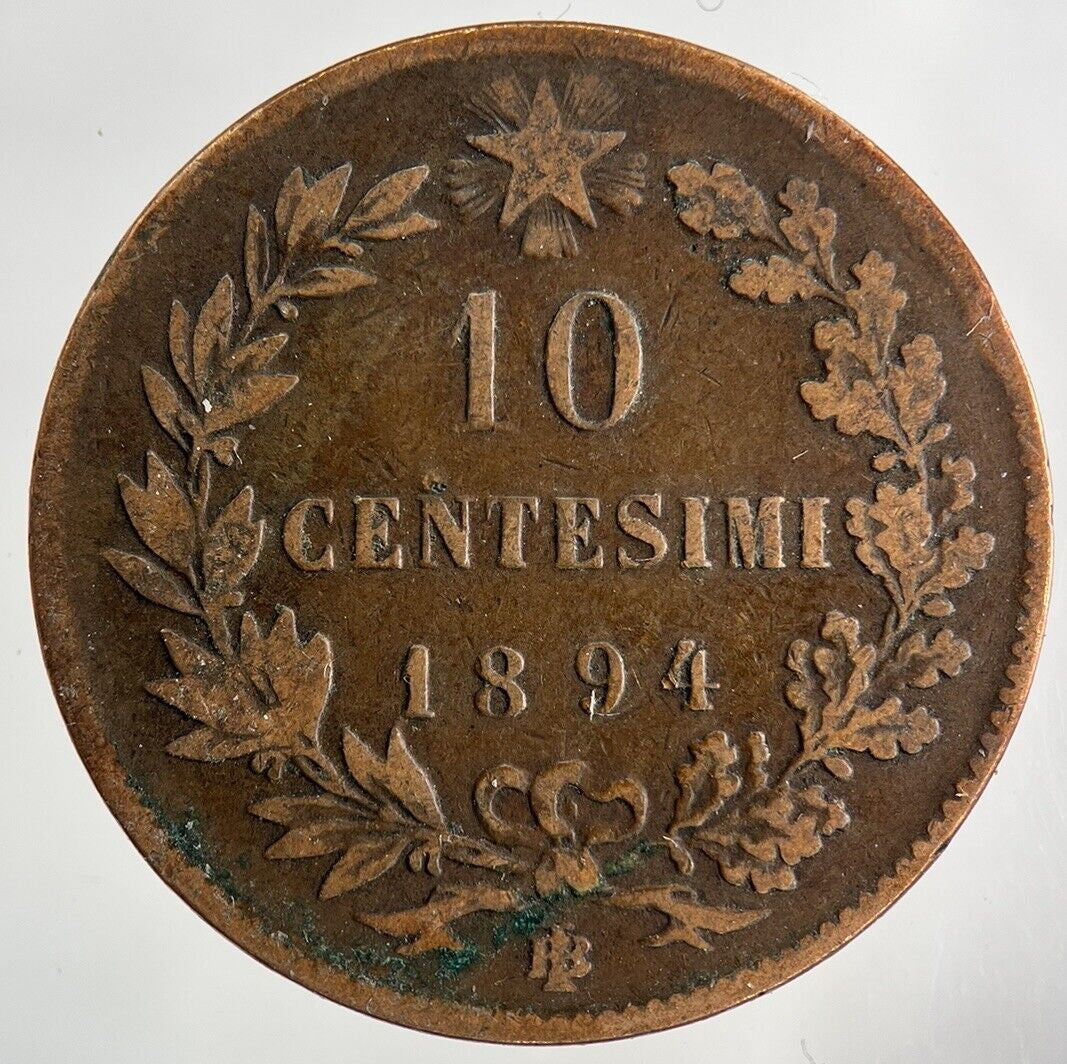 1894 Italy 10 Centesimi Coin | Fine Collectable Grade