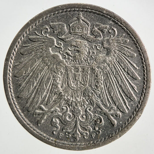 1908 Germany 10 Pfennig Coin | Very High Grade